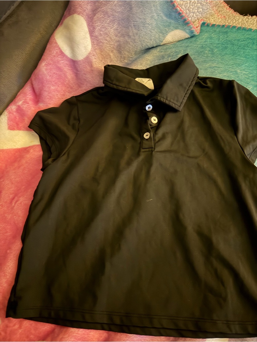 Kids Black Polo Top - Classic Short Sleeve Shirt